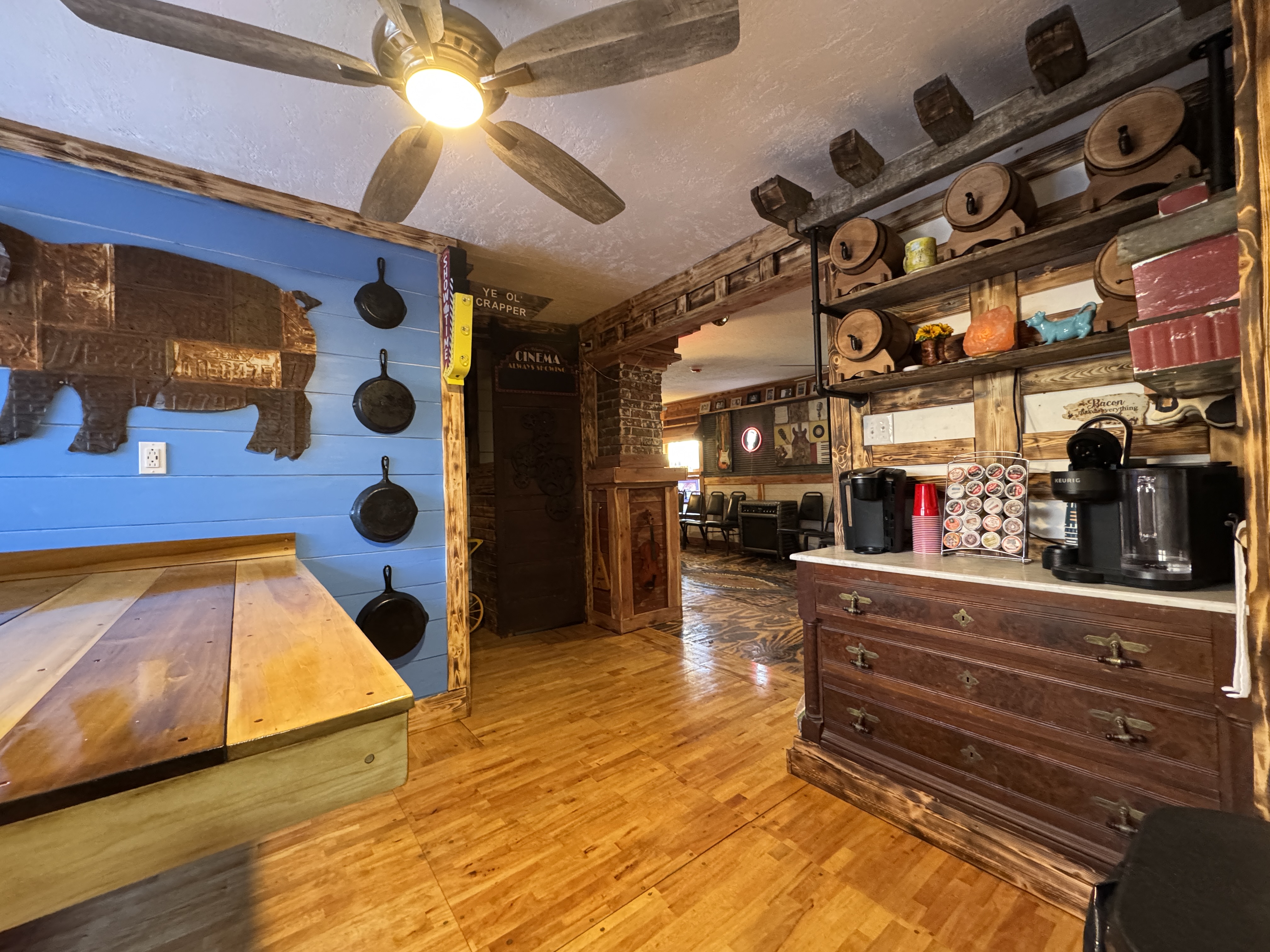 inside view of table and kitchen area